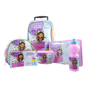 ست 45 در 1 کوله پشتی چرخدار 40 سانتی Gabby’s Dollhouse مدل Rainbow Max - Backpack - Trolly Bag - Promotion Items 45 in 1 - Gabby’s Dollhouse _کیف مدرسه